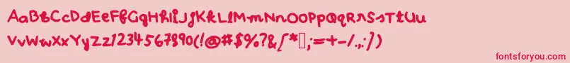 Ohhay Font – Red Fonts on Pink Background
