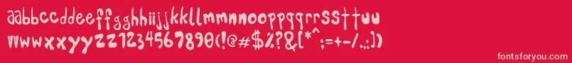 Pleej Font – Pink Fonts on Red Background