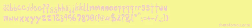 フォントPleej – ピンクのフォント、黄色の背景