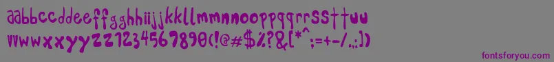Pleej-fontti – violetit fontit harmaalla taustalla