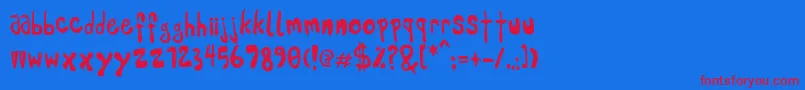 Pleej Font – Red Fonts on Blue Background