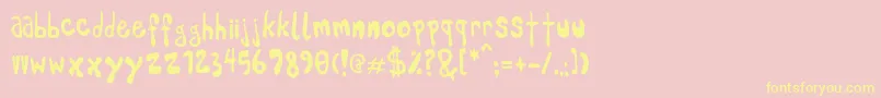 Pleej Font – Yellow Fonts on Pink Background