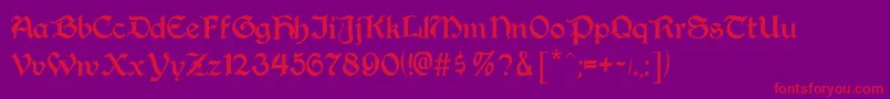 AugustaRegular Font – Red Fonts on Purple Background