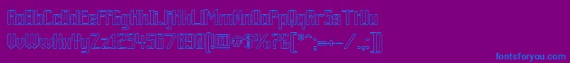 フォントArdourOutline – 紫色の背景に青い文字