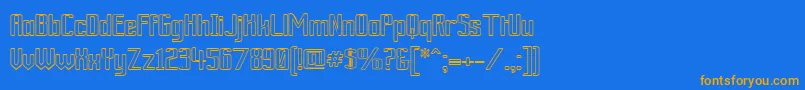 Fonte ArdourOutline – fontes laranjas em um fundo azul