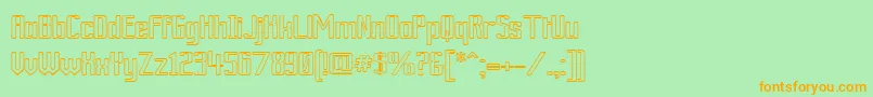 ArdourOutlineフォントについての詳細 フォントArdourOutline – オレンジの文字が緑の背景にあります。