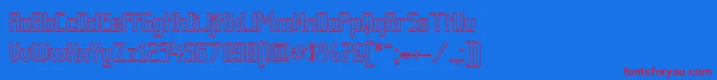 フォントArdourOutline – 赤い文字の青い背景