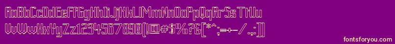 Fonte ArdourOutline – fontes amarelas em um fundo roxo