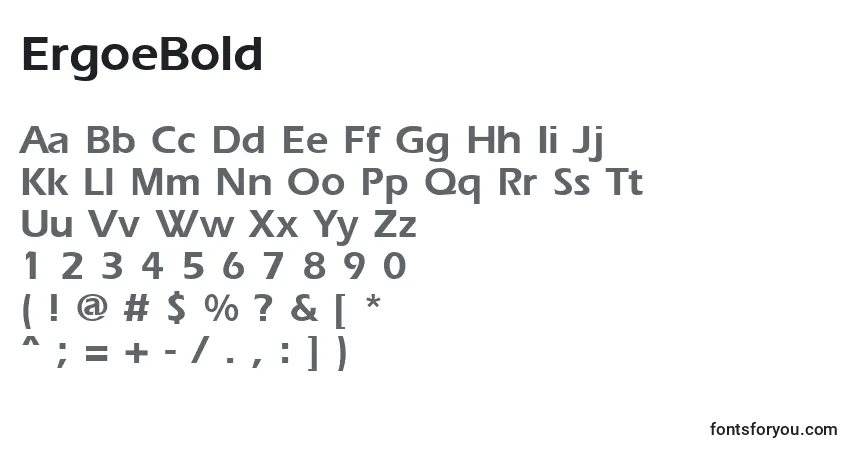 Шрифт ErgoeBold – алфавит, цифры, специальные символы
