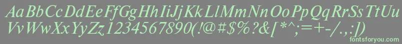 Czcionka Tmsdli – zielone czcionki na szarym tle