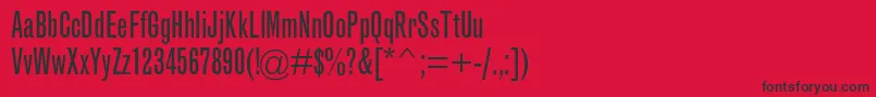 Fonte GrotesquemtstdExtracond – fontes pretas em um fundo vermelho