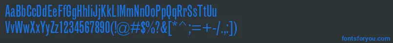 GrotesquemtstdExtracond-fontti – siniset fontit mustalla taustalla