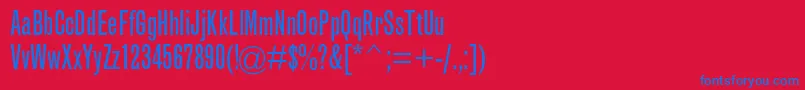 フォントGrotesquemtstdExtracond – 赤い背景に青い文字