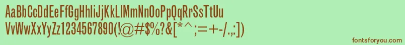 GrotesquemtstdExtracond Font – Brown Fonts on Green Background