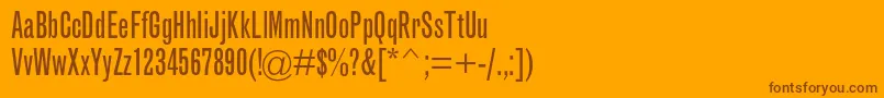 GrotesquemtstdExtracond Font – Brown Fonts on Orange Background