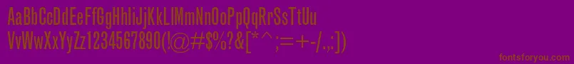 フォントGrotesquemtstdExtracond – 紫色の背景に茶色のフォント