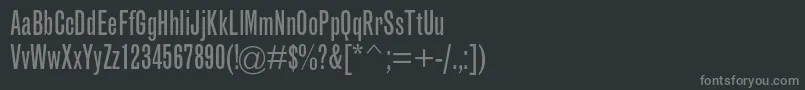 フォントGrotesquemtstdExtracond – 黒い背景に灰色の文字