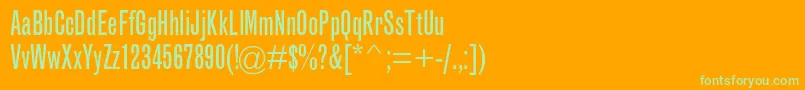 Police GrotesquemtstdExtracond – polices vertes sur fond orange