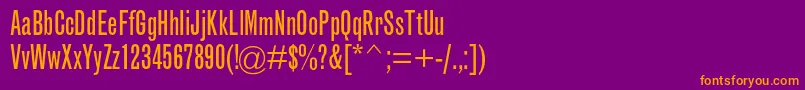 フォントGrotesquemtstdExtracond – 紫色の背景にオレンジのフォント