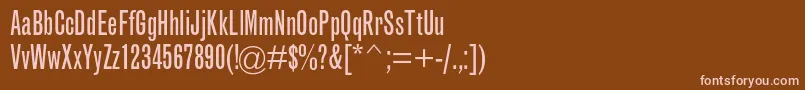 GrotesquemtstdExtracond Font – Pink Fonts on Brown Background