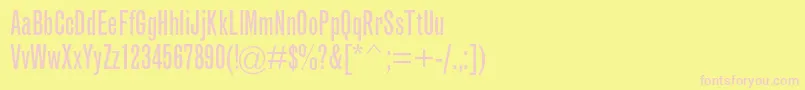 GrotesquemtstdExtracond-Schriftart – Rosa Schriften auf gelbem Hintergrund