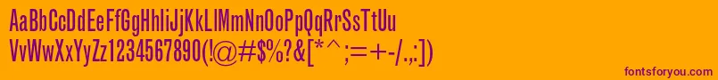 GrotesquemtstdExtracond Font – Purple Fonts on Orange Background
