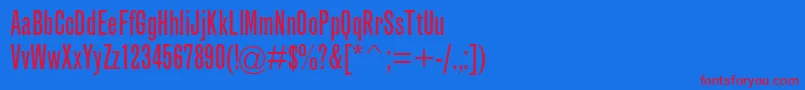 GrotesquemtstdExtracond Font – Red Fonts on Blue Background