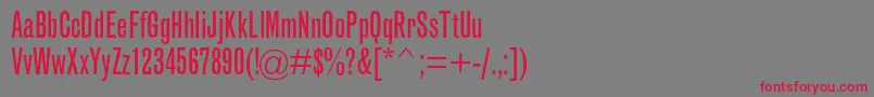 GrotesquemtstdExtracond-fontti – punaiset fontit harmaalla taustalla