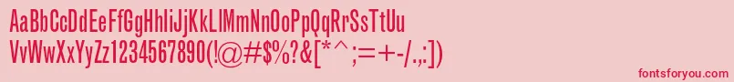 フォントGrotesquemtstdExtracond – ピンクの背景に赤い文字