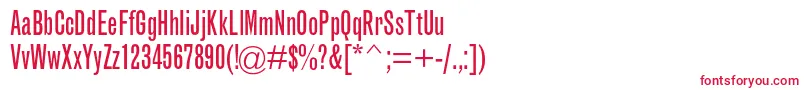 フォントGrotesquemtstdExtracond – 白い背景に赤い文字