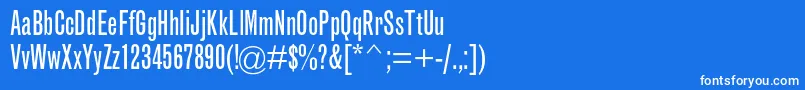 フォントGrotesquemtstdExtracond – 青い背景に白い文字