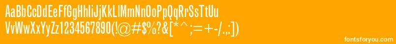 GrotesquemtstdExtracond Font – White Fonts on Orange Background
