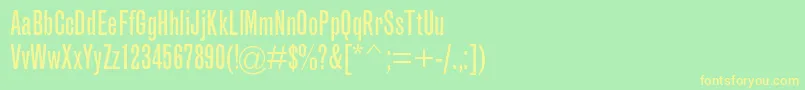 GrotesquemtstdExtracond Font – Yellow Fonts on Green Background
