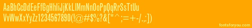 GrotesquemtstdExtracond Font – Yellow Fonts on Orange Background