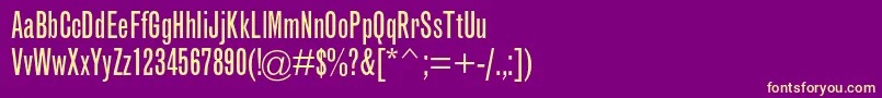 フォントGrotesquemtstdExtracond – 紫の背景に黄色のフォント