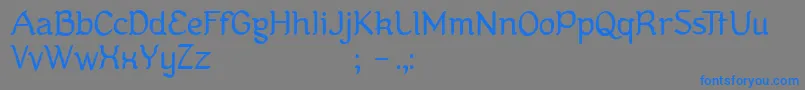 フォントKanis – 灰色の背景に青い文字