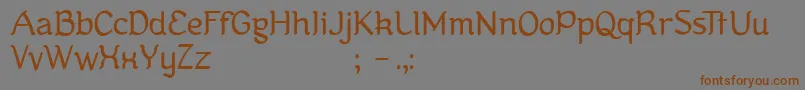 フォントKanis – 茶色の文字が灰色の背景にあります。