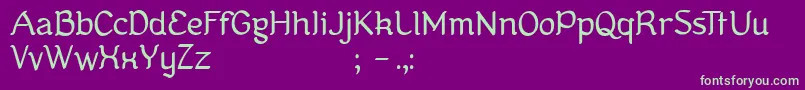 フォントKanis – 紫の背景に緑のフォント