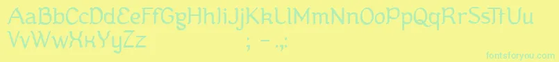 フォントKanis – 黄色い背景に緑の文字