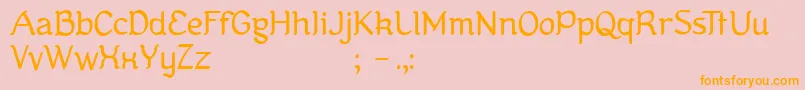 Kanis-Schriftart – Orangefarbene Schriften auf rosa Hintergrund