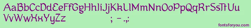 Шрифт Kanis – фиолетовые шрифты на зелёном фоне