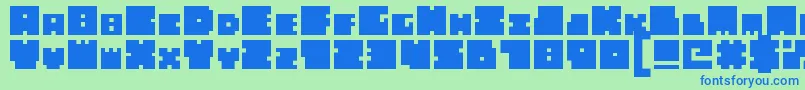 BigBadBlocks Font – Blue Fonts on Green Background