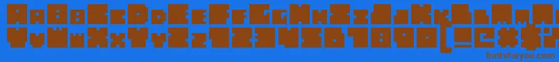 Fonte BigBadBlocks – fontes marrons em um fundo azul