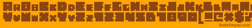 Więcej informacji o czcionce BigBadBlocks Czcionka BigBadBlocks – brązowe czcionki na pomarańczowym tle