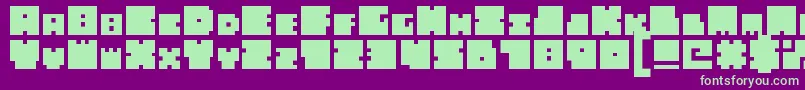 BigBadBlocks Font – Green Fonts on Purple Background