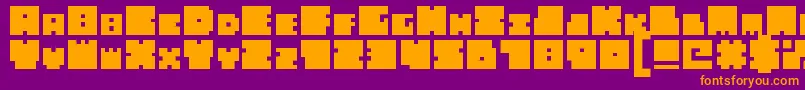 BigBadBlocks Font – Orange Fonts on Purple Background