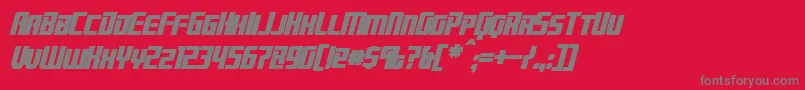 フォントBrainstormBoldItalic – 赤い背景に灰色の文字
