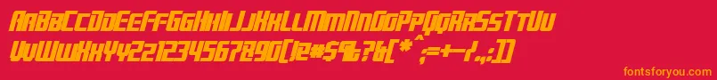 BrainstormBoldItalic Font – Orange Fonts on Red Background