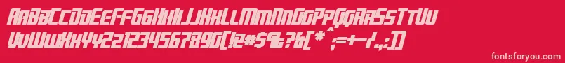 BrainstormBoldItalic Font – Pink Fonts on Red Background