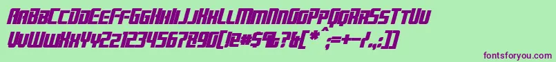 BrainstormBoldItalic Font – Purple Fonts on Green Background